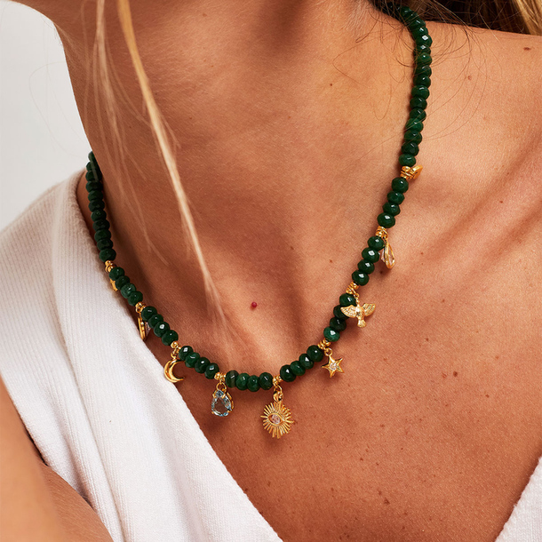 COLAR AMULETOS JADE VERDE
