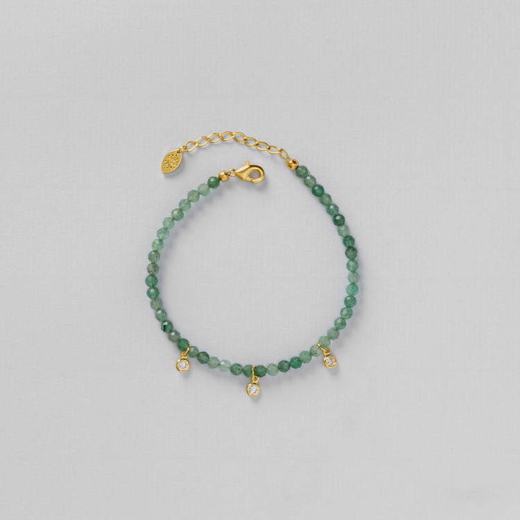 PULSEIRA AMULETOS ESMARALDA COM ZIRCÔNIA