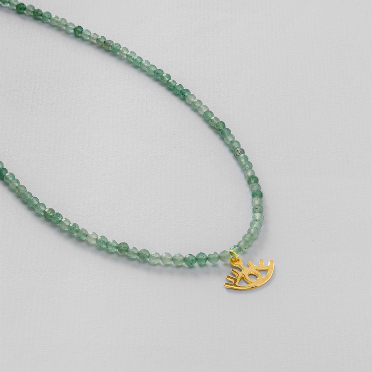 COLAR AMULETOS ESMERALDA OLHO