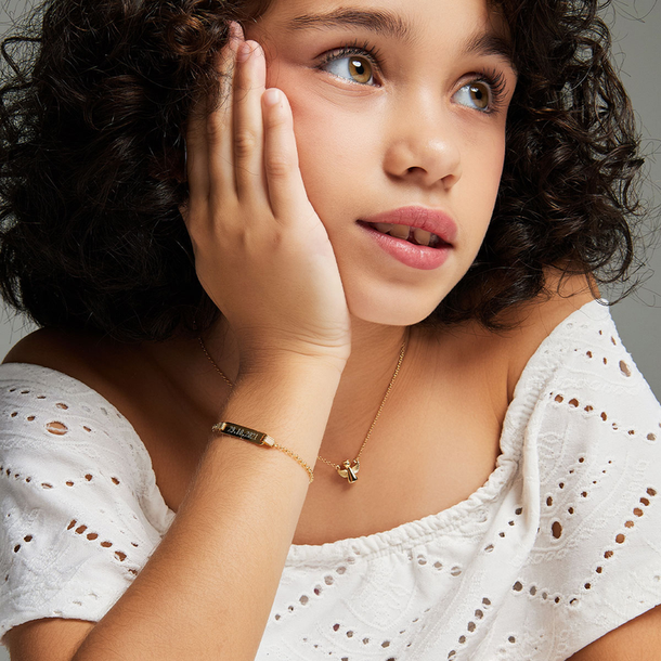 PULSEIRA INFANTIL PLAQUINHA PRATA 925