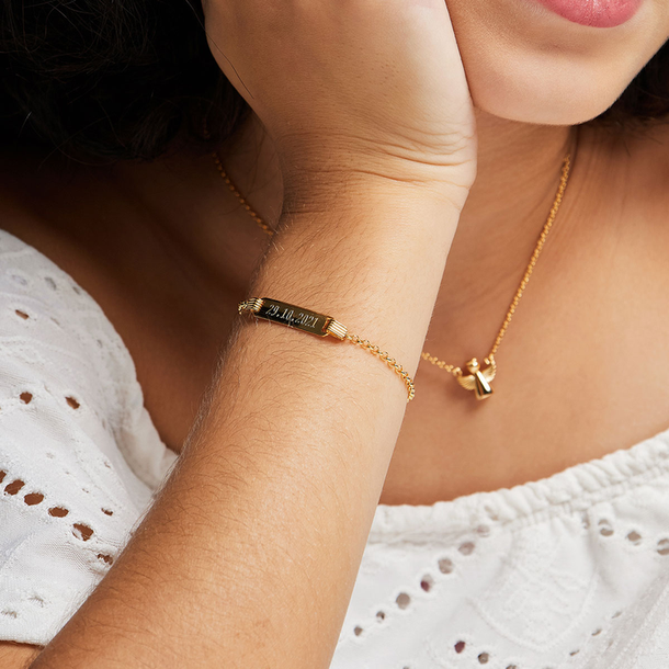 PULSEIRA INFANTIL PLAQUINHA PRATA 925