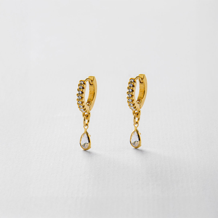 BRINCO CRAVEJADO GOTA ZIRCÔNIA