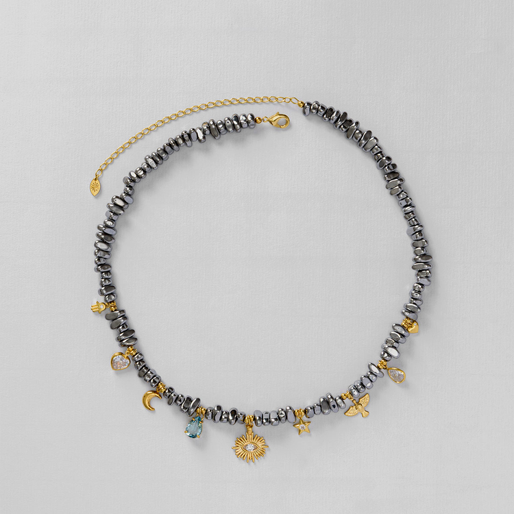 COLAR AMULETOS HEMATITA