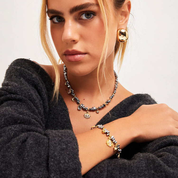 COLAR AMULETOS HEMATITA