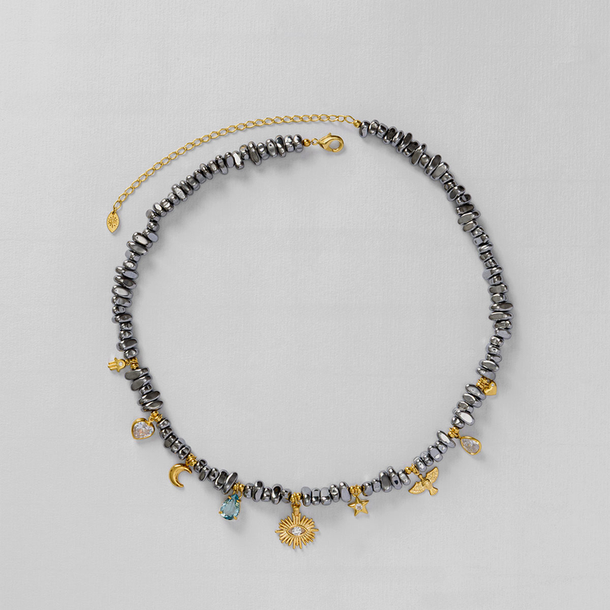 COLAR AMULETOS HEMATITA