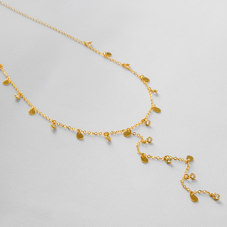 COLAR SOUL GRAVATINHA COM ZIRCÔNIAS DOURADO