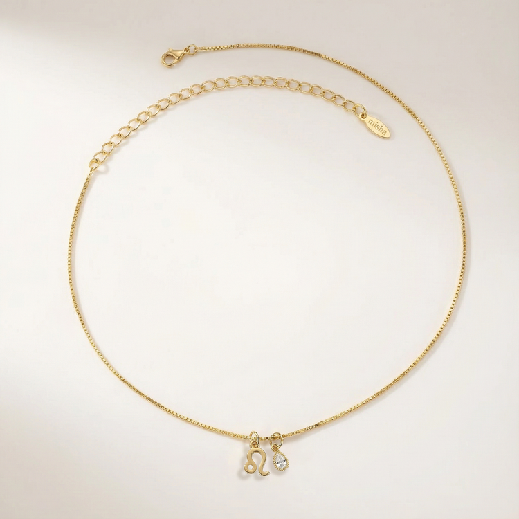 COLAR SIGNO LEÃO COM ZIRCÔNIA