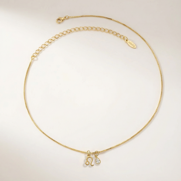 COLAR SIGNO LEÃO COM ZIRCÔNIA