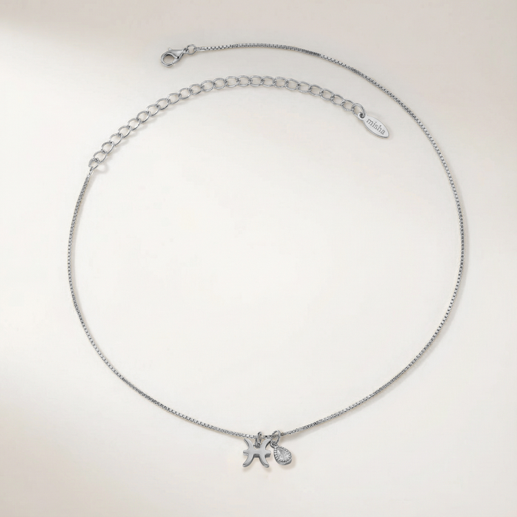 COLAR SIGNO PEIXES COM ZIRCÔNIA