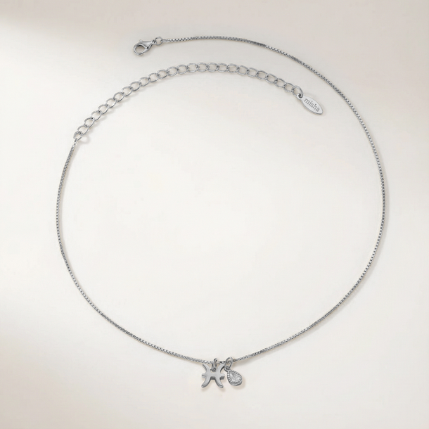 COLAR SIGNO PEIXES COM ZIRCÔNIA