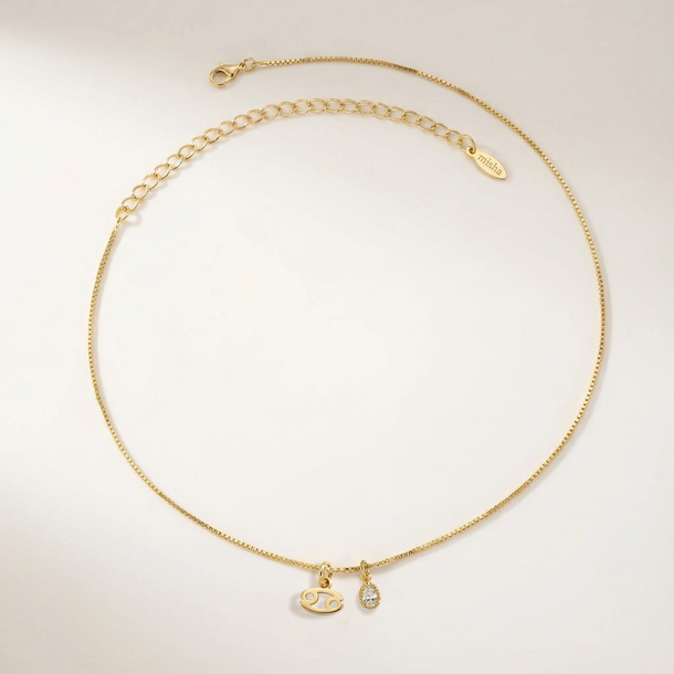 COLAR SIGNO CÂNCER COM ZIRCÔNIA