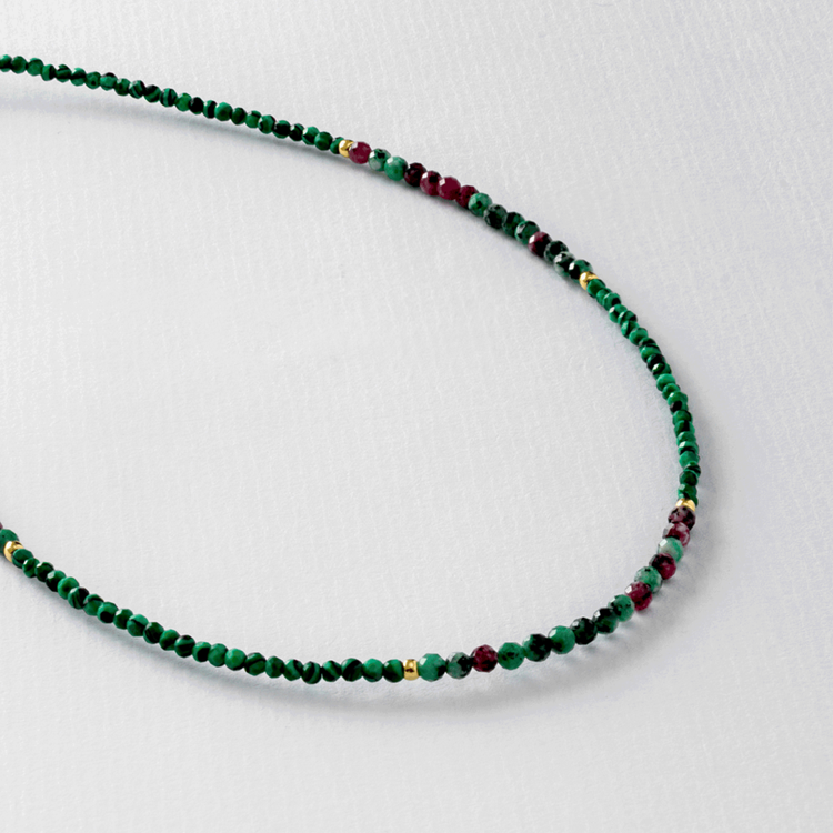 COLAR FLORA MALAQUITA