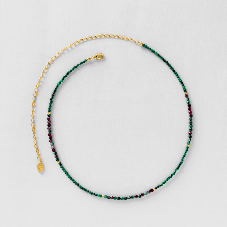 COLAR FLORA MALAQUITA