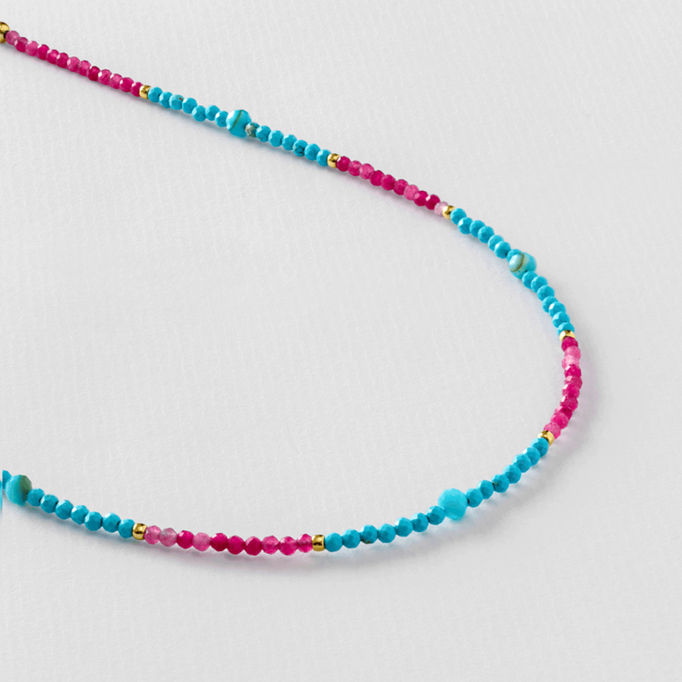 COLAR FLORA TURMALINA ROSA