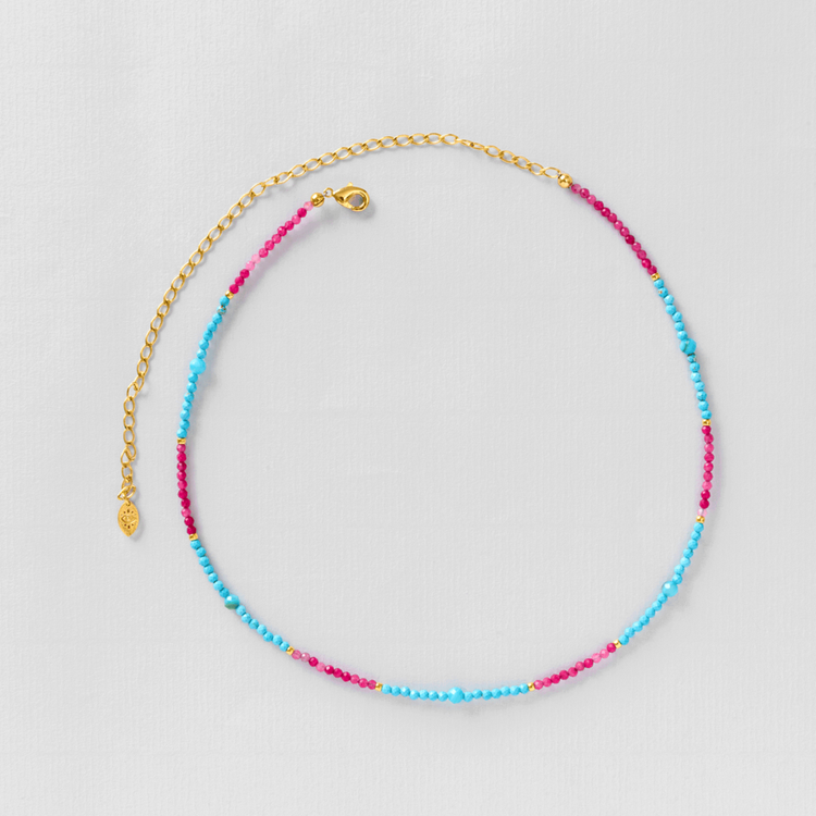 COLAR FLORA TURMALINA ROSA