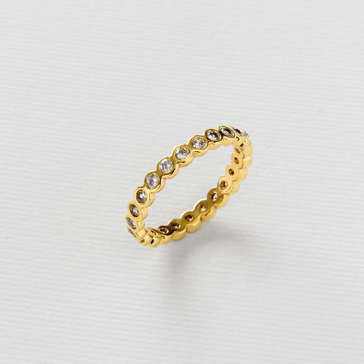 ANEL CIRCULOS DE ZIRCÔNIA