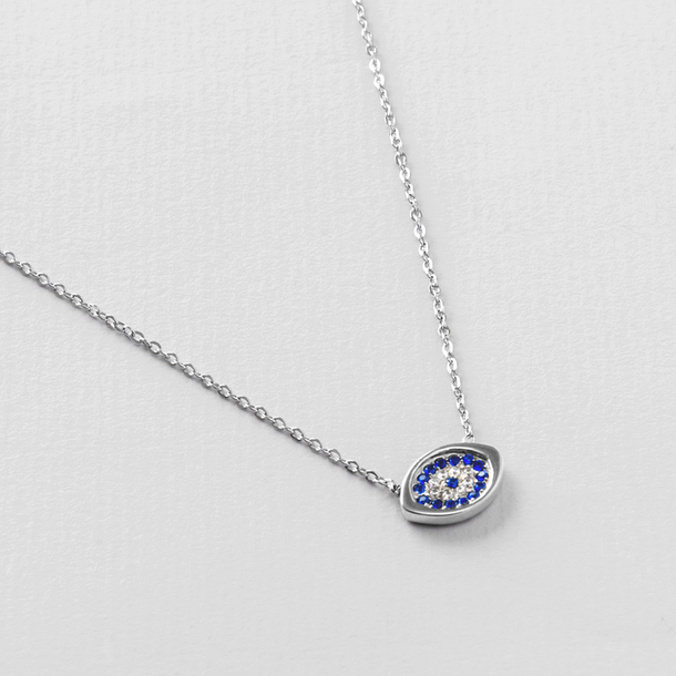 COLAR OLHO GREGO CRAVEJADO AZUL