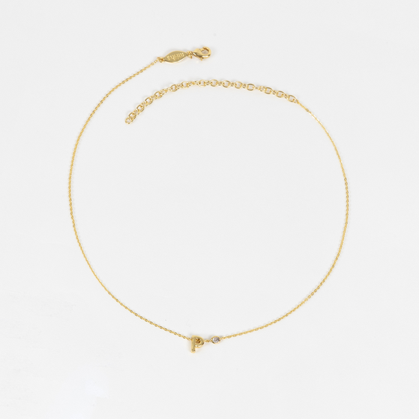 COLAR LETRA P COM ZIRCÔNIA