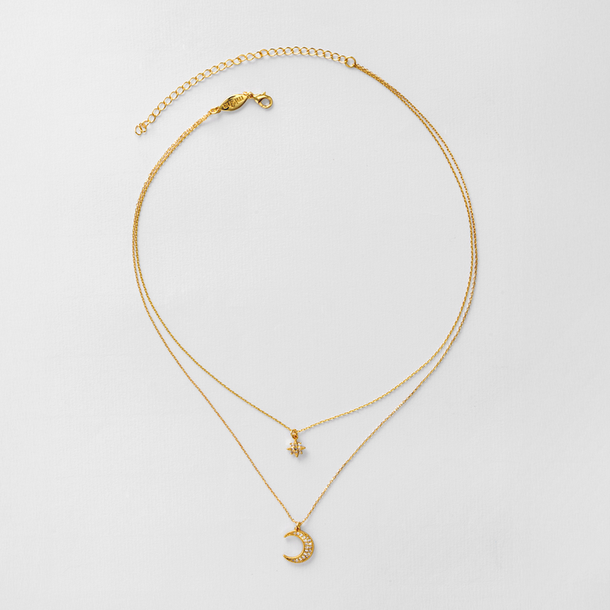 COLAR DUPLO LUA E ESTRELA