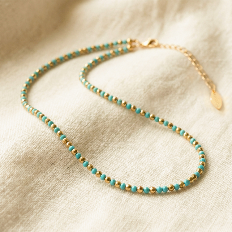 COLAR SUNSHINE LONGO TURQUESA