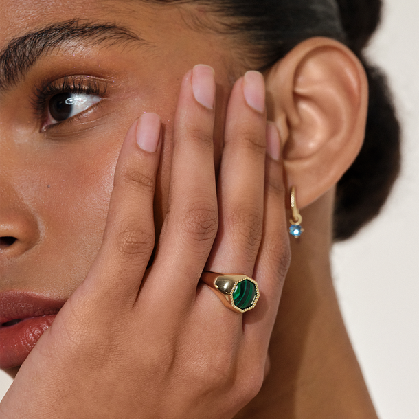 ANEL ASTROS SIGNET MALAQUITA