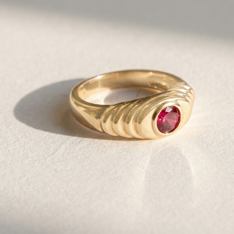 ANEL ASTROS TEXTURA VERMELHO