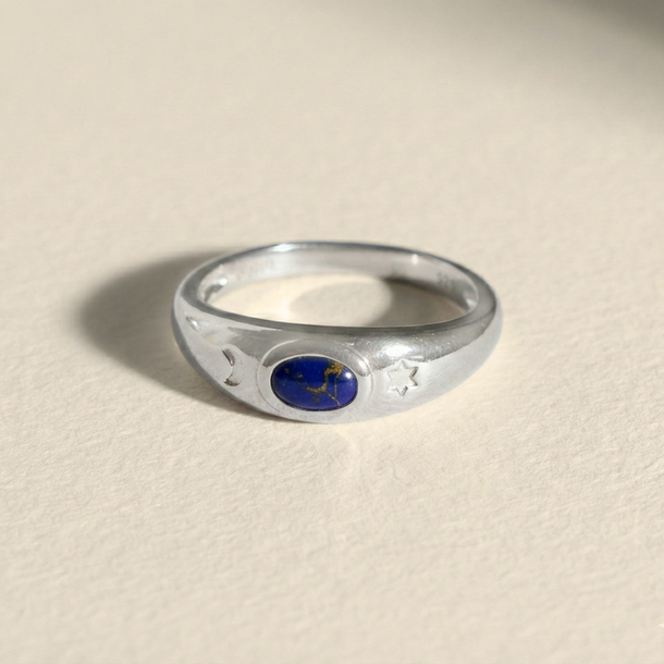 ANEL ASTROS LÁPIS LAZULI PRATA 925
