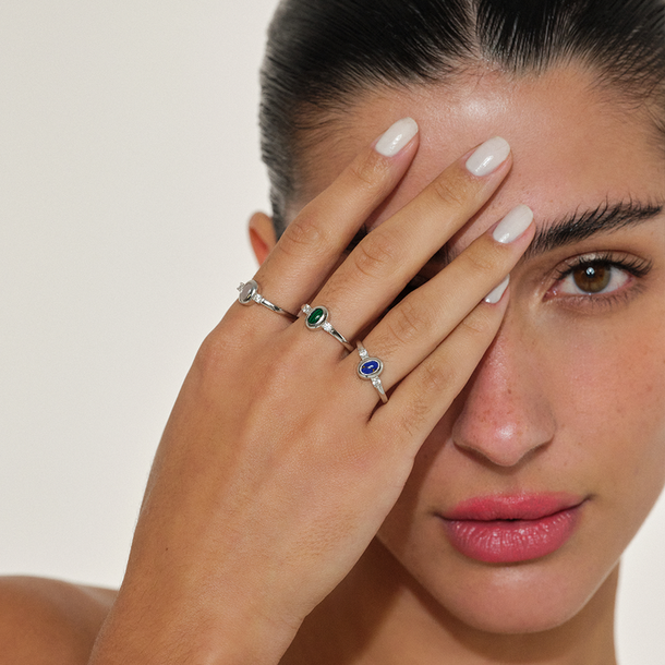 ANEL ASTROS CRAVEJADO E MALAQUITA PRATA 925