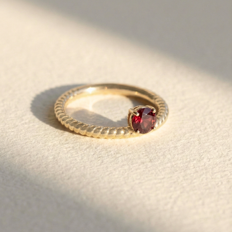 ANEL ASTROS VERMELHO PRATA 925