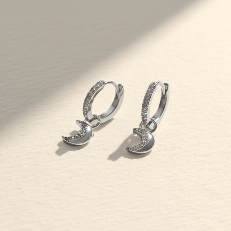 BRINCO ASTROS ARGOLA LUA PRATA 925