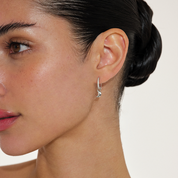 BRINCO ASTROS ARGOLA LUA PRATA 925