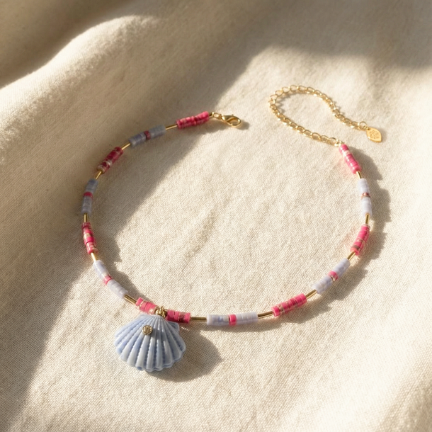 COLAR SUNSHINE JASPER ROSA E AZUL