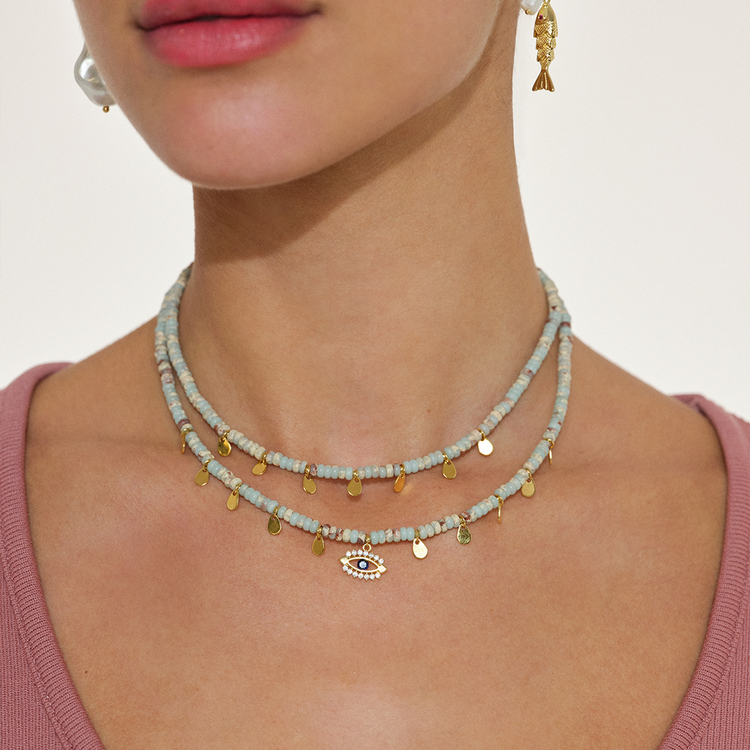 COLAR SUNSHINE DUPLO AMAZONITA GIPSY