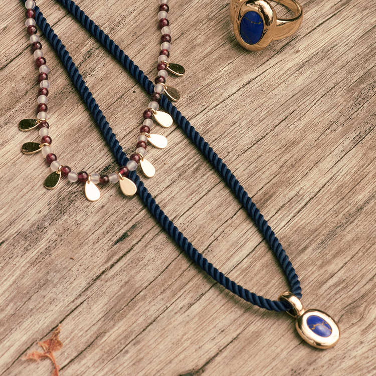 COLAR LAPIS LAZULI COLLAB LELE BURNIER