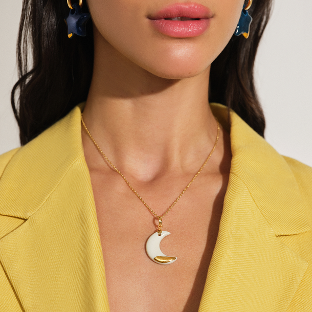 COLAR CERAMICS LUA BRANCO