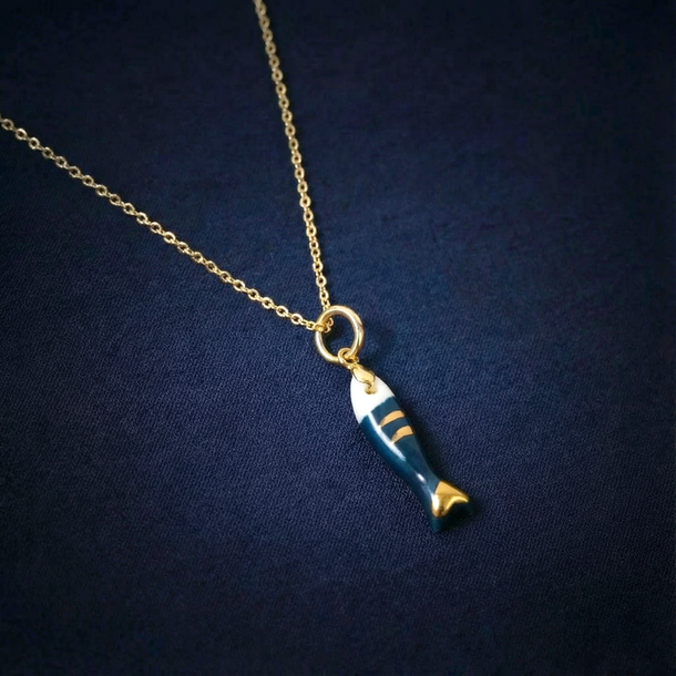 COLAR CERAMICS PEIXE AZUL