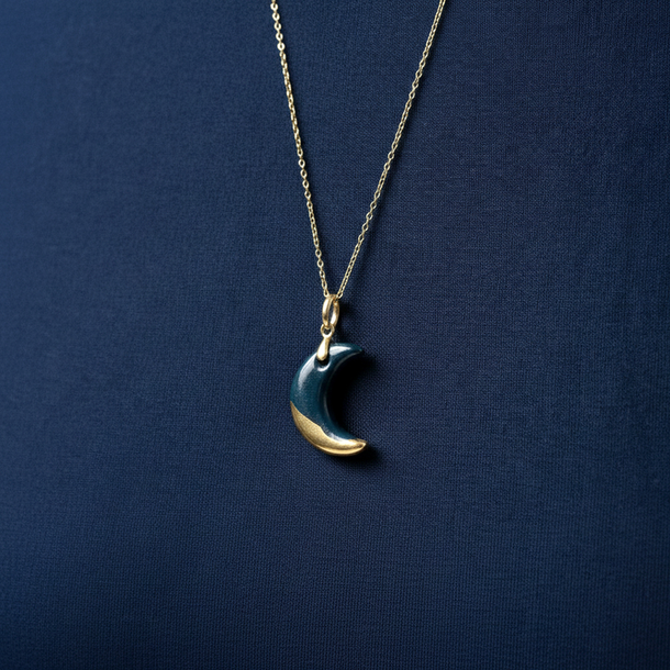 COLAR CERAMICS LUA AZUL