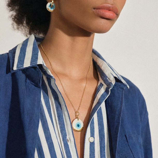 COLAR CERAMICS OLHO GREGO