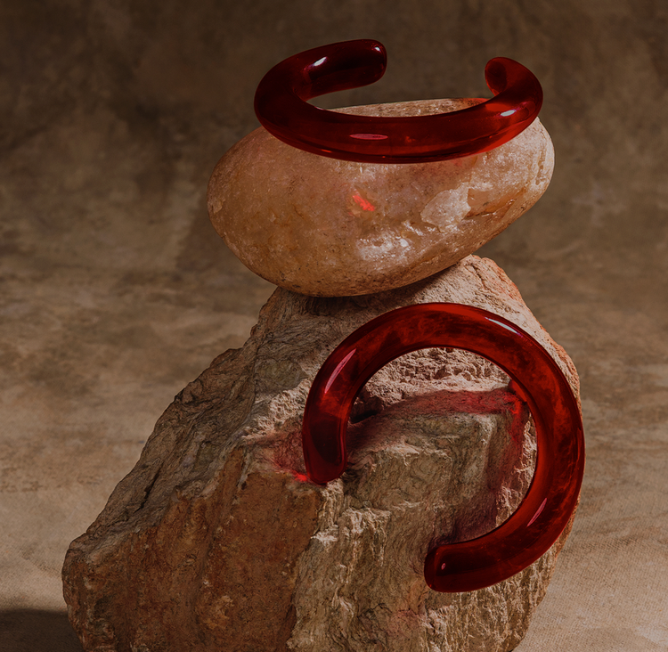 BRACELETE ÂMBAR VERMELHO G