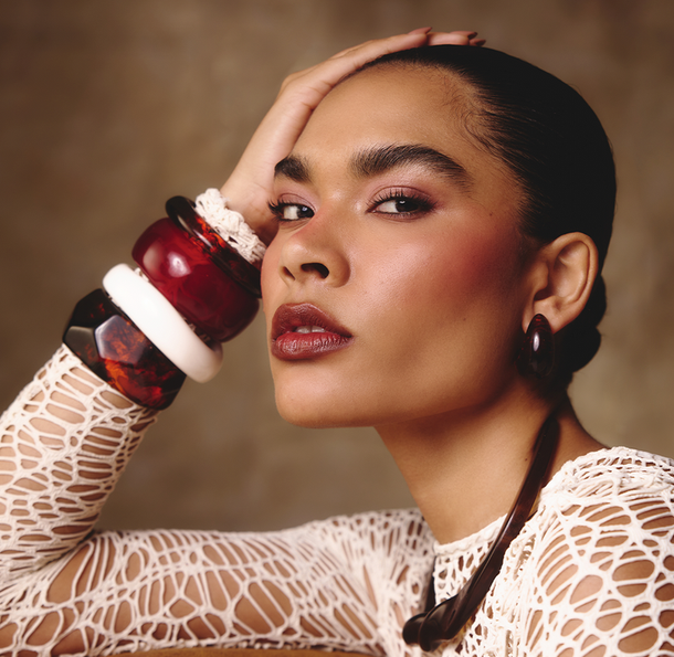 BRACELETE MAXI ÂMBAR VERMELHO