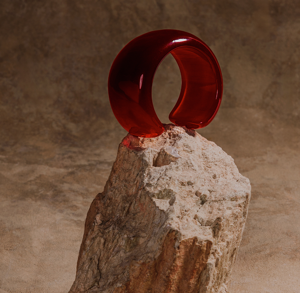 BRACELETE MAXI ÂMBAR VERMELHO