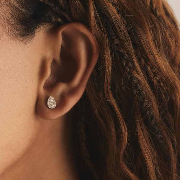 BRINCO GOTA CRAVEJADA MOISSANITE PRATA 925