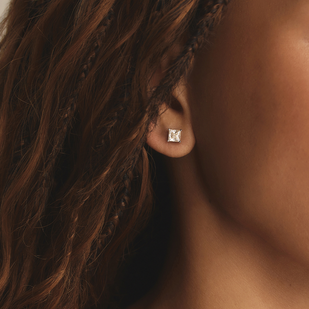 BRINCO SOLITARIO PONTO DE LUZ MOISSANITE PRATA 925