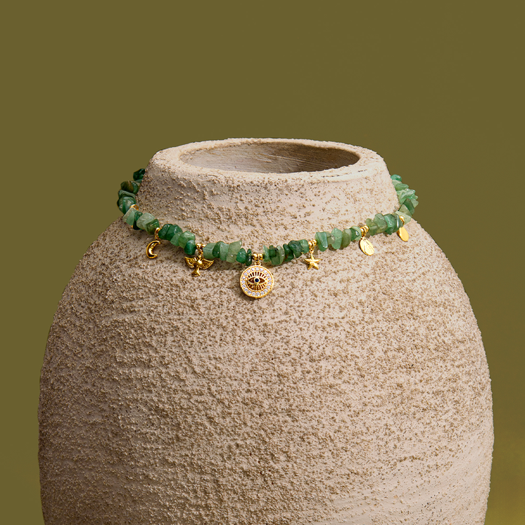 COLAR ENCONTRO QUARTZO VERDE GIPSY