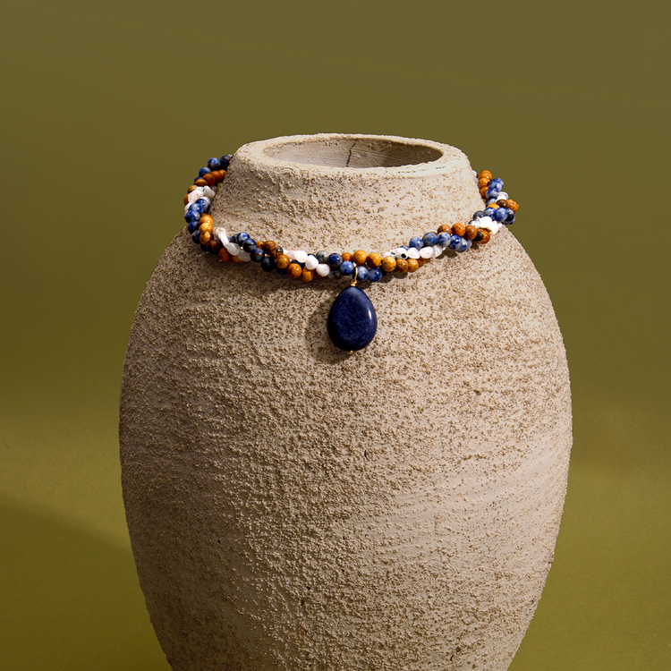 COLAR ENCONTRO SODALITA E JASPE