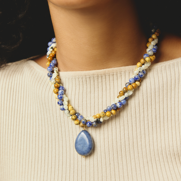 COLAR ENCONTRO SODALITA E JASPE