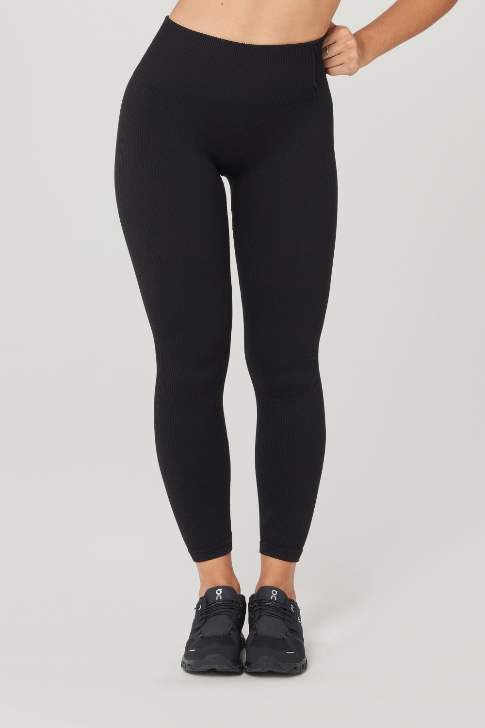 Legging Rib Sem Costura Cinza