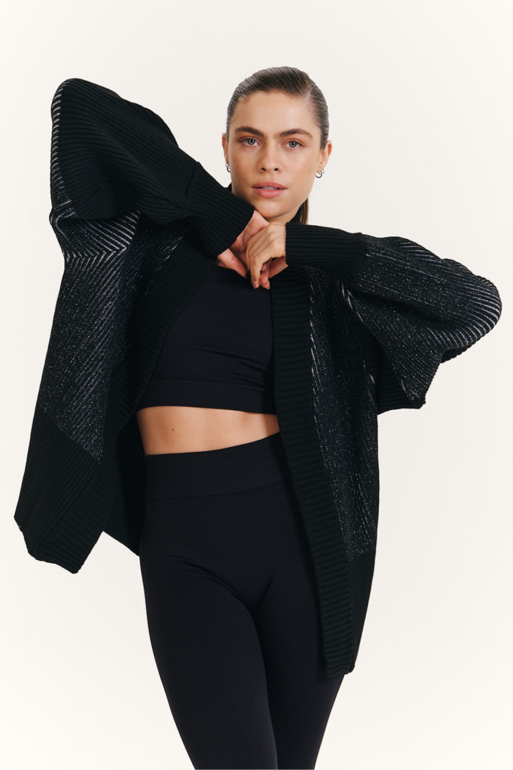 CARDIGAN TRICOT CANELADO - Open Era .