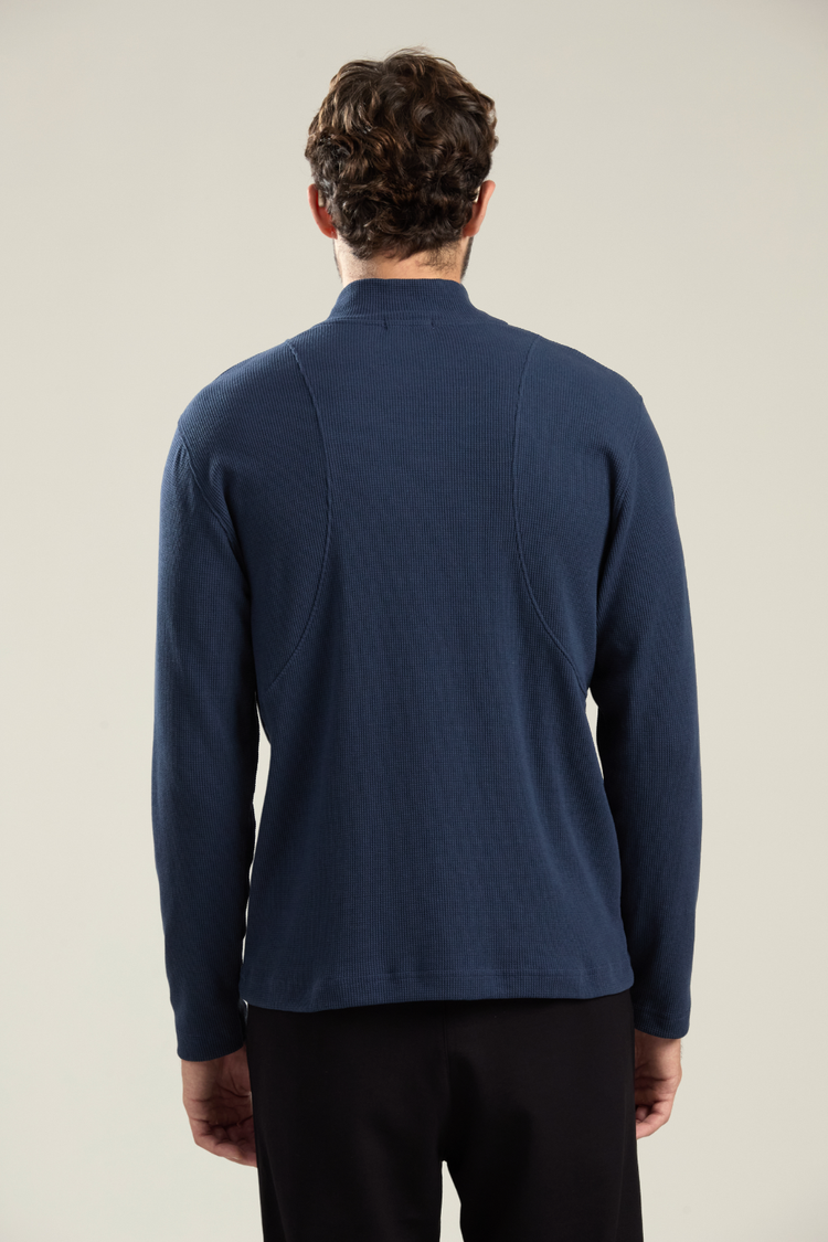 Open Era — BLUSA ALGODÃO MEIO ZÍPER WAFFLE